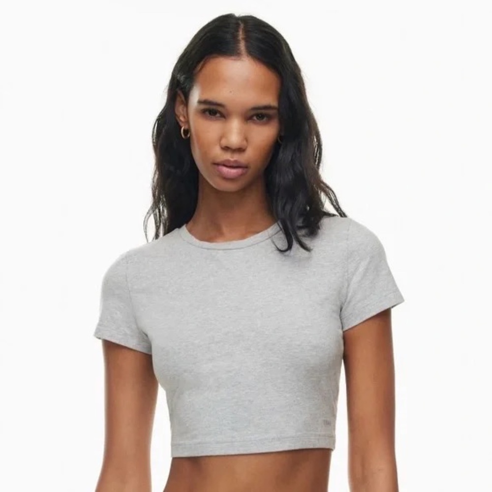 TNA | XS Cropped Fitted T-Shirt Grey
